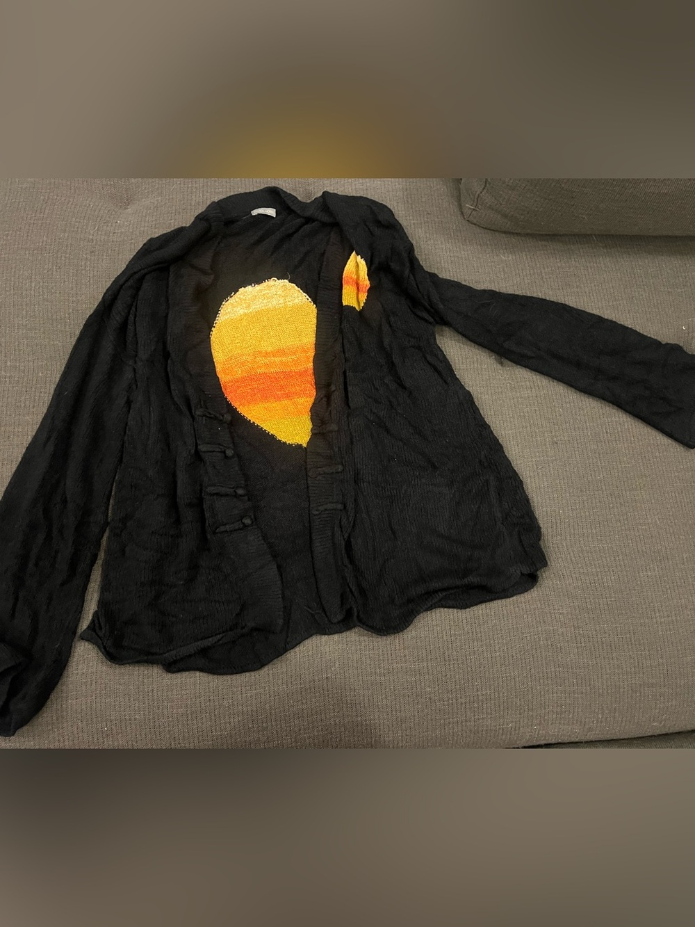 Eclipse toggle knitted black sweater cardigan